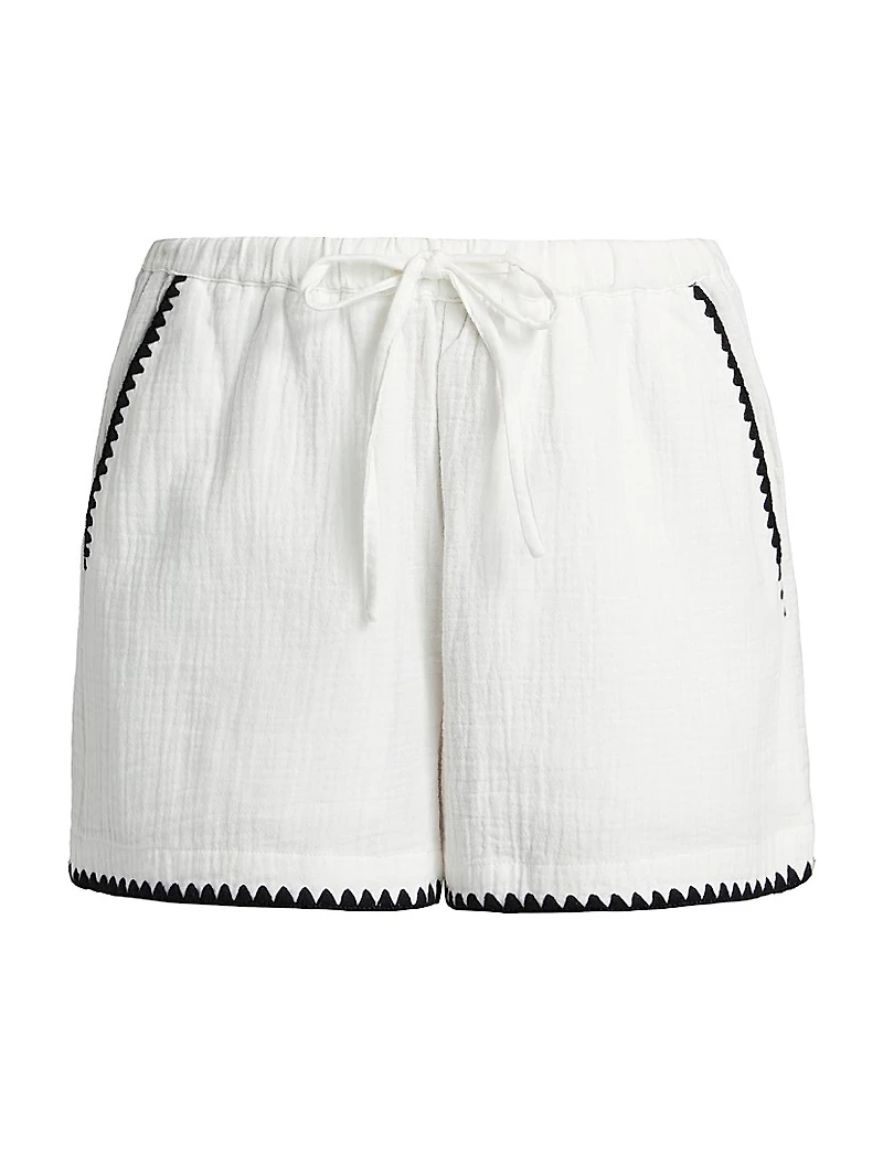 Sunny Contrast-Piped Cotton Shorts