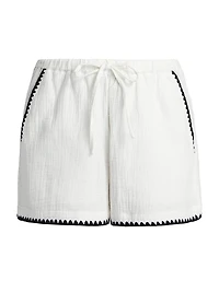 Sunny Contrast-Piped Cotton Shorts