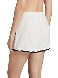Sunny Contrast-Piped Cotton Shorts