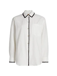 Idania Contrast-Piped Cotton Shirt
