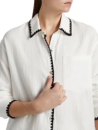 Idania Contrast-Piped Cotton Shirt