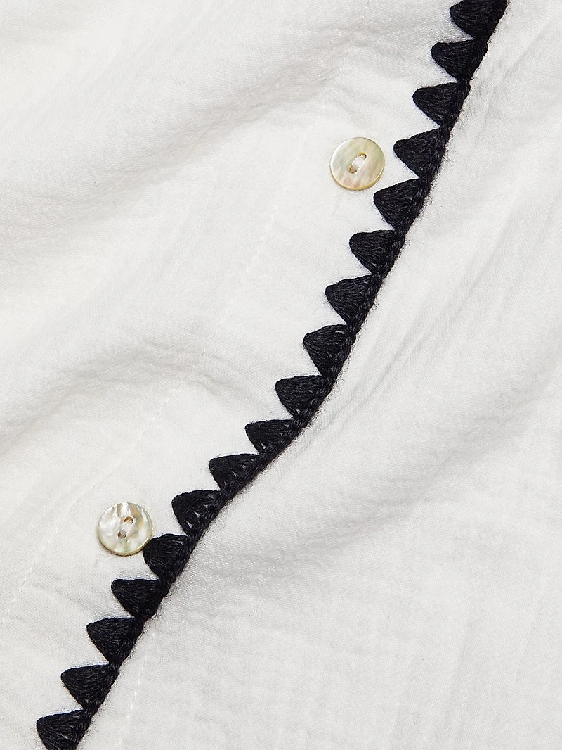 Idania Contrast-Piped Cotton Shirt