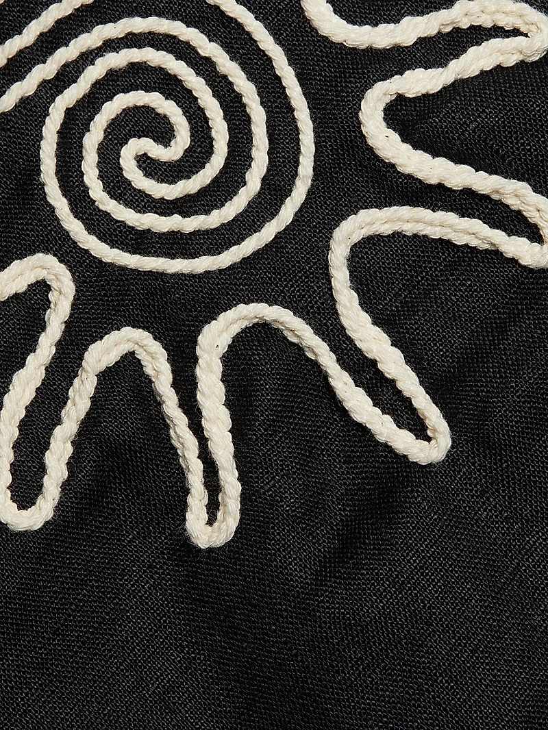 Akira Embroidered Linen Top