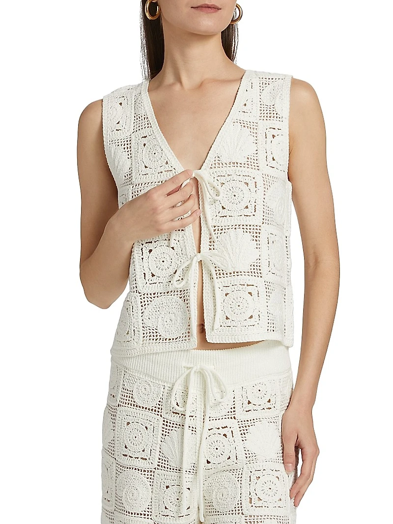 Paz Crochet-Knit Sleeveless Top