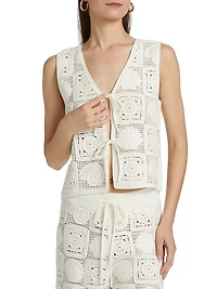 Paz Crochet-Knit Sleeveless Top