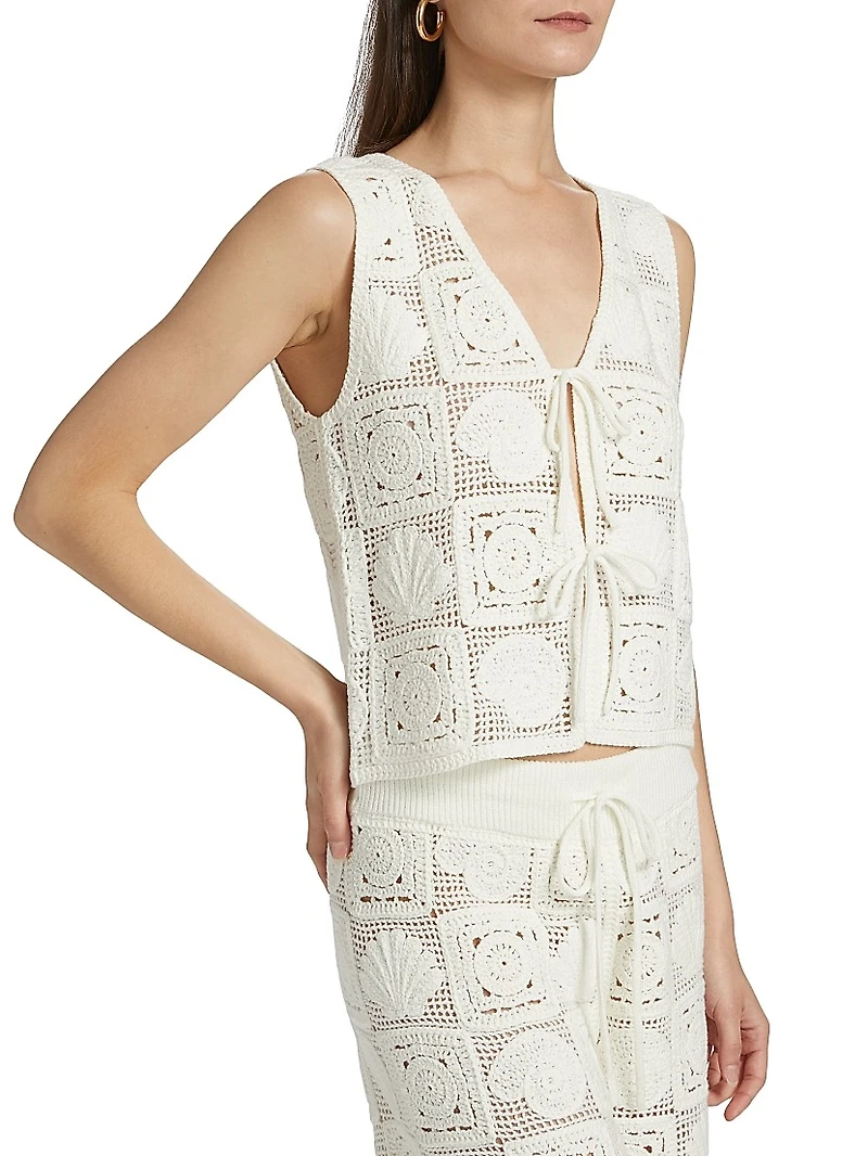 Paz Crochet-Knit Sleeveless Top