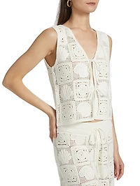 Paz Crochet-Knit Sleeveless Top