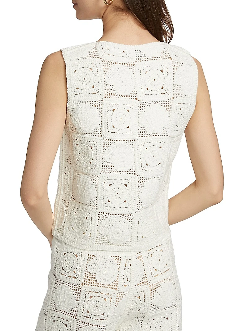 Paz Crochet-Knit Sleeveless Top