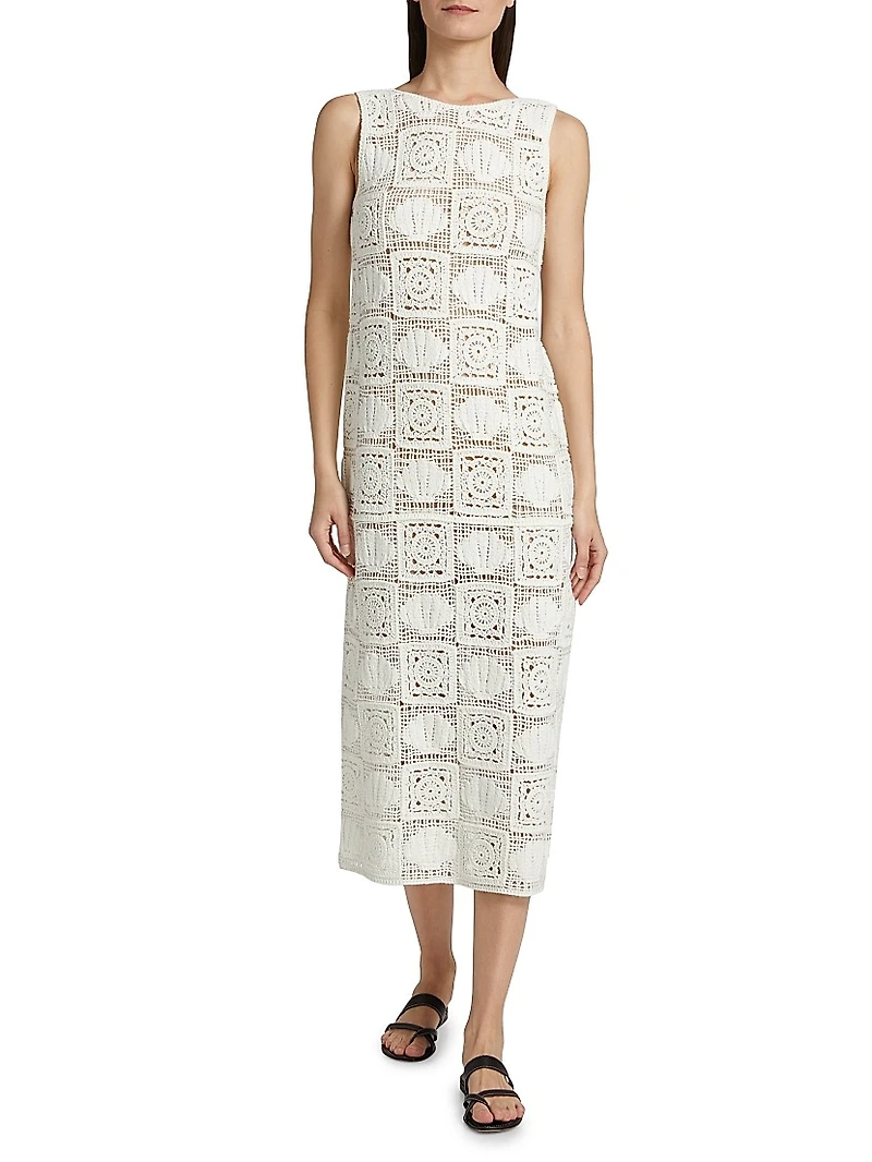 Calla Crochet-Knit Midi-Dress