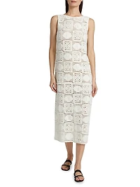 Calla Crochet-Knit Midi-Dress