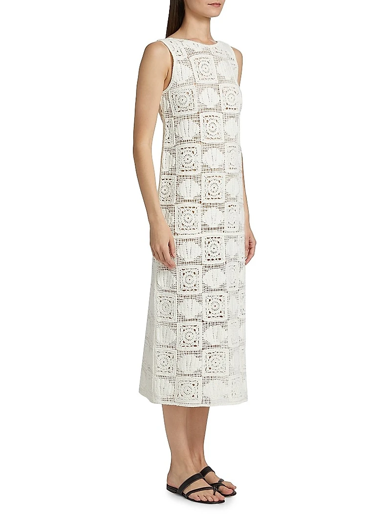Calla Crochet-Knit Midi-Dress