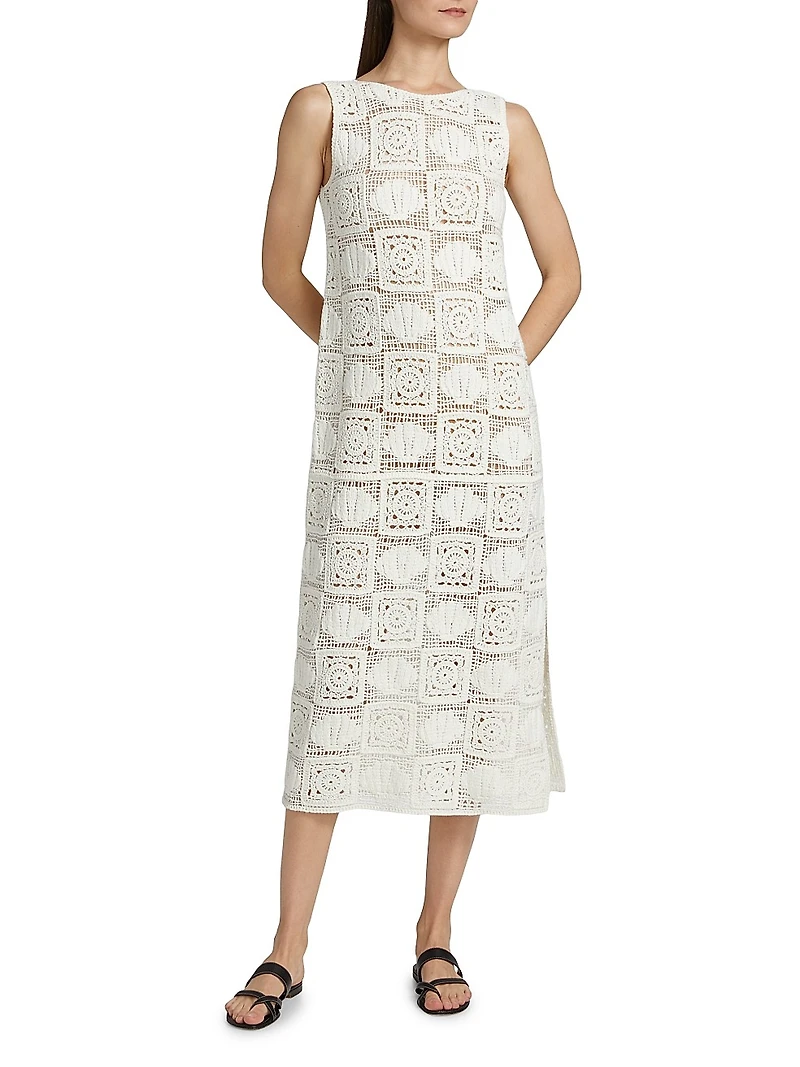 Calla Crochet-Knit Midi-Dress