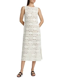 Calla Crochet-Knit Midi-Dress