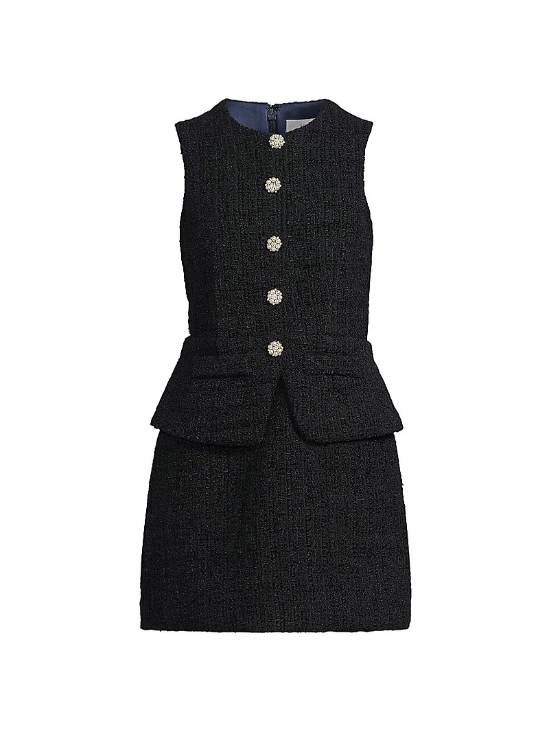 Tabby Tailored Stretch Button-Front Minidress