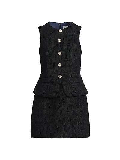 Tabby Tailored Stretch Button-Front Minidress