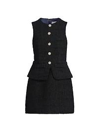 Tabby Tailored Stretch Button-Front Minidress