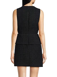 Tabby Tailored Stretch Button-Front Minidress
