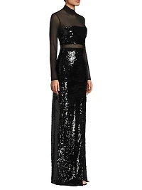 Andie Sequin & Mesh Gown