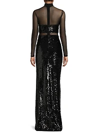Andie Sequin & Mesh Gown