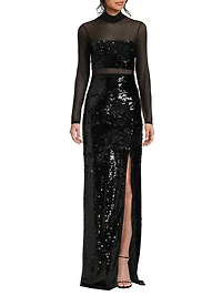 Andie Sequin & Mesh Gown