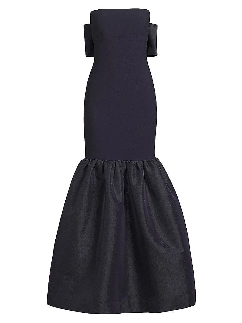 Morgette Bow-Detailed Strapless Mermaid Gown
