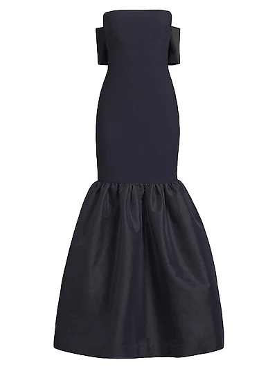 Morgette Bow-Detailed Strapless Mermaid Gown