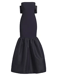 Morgette Bow-Detailed Strapless Mermaid Gown