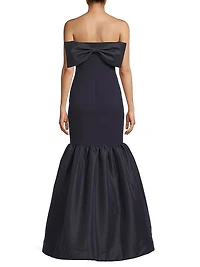 Morgette Bow-Detailed Strapless Mermaid Gown