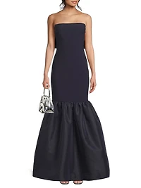 Morgette Bow-Detailed Strapless Mermaid Gown