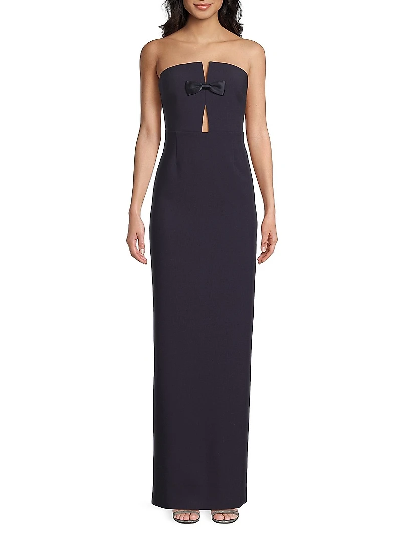 Fallon Strapless Bow Column Gown