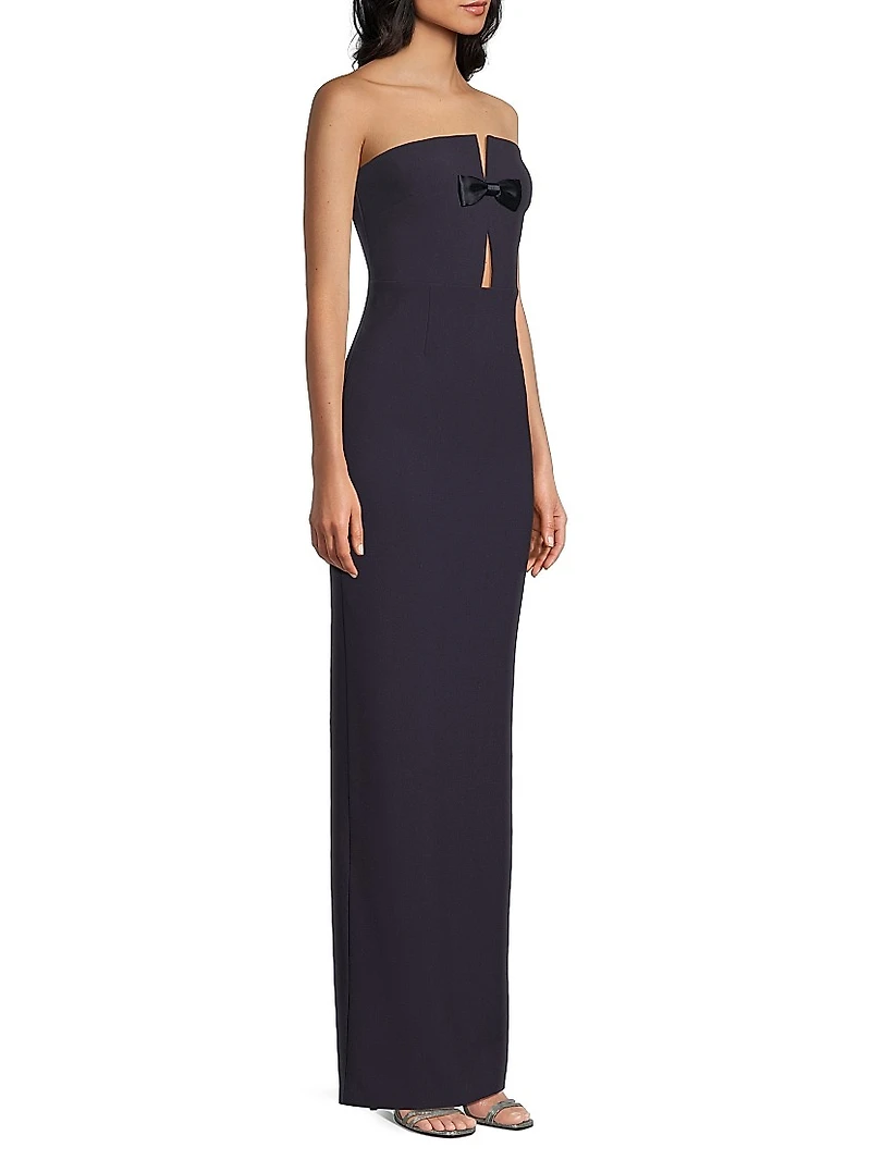 Fallon Strapless Bow Column Gown