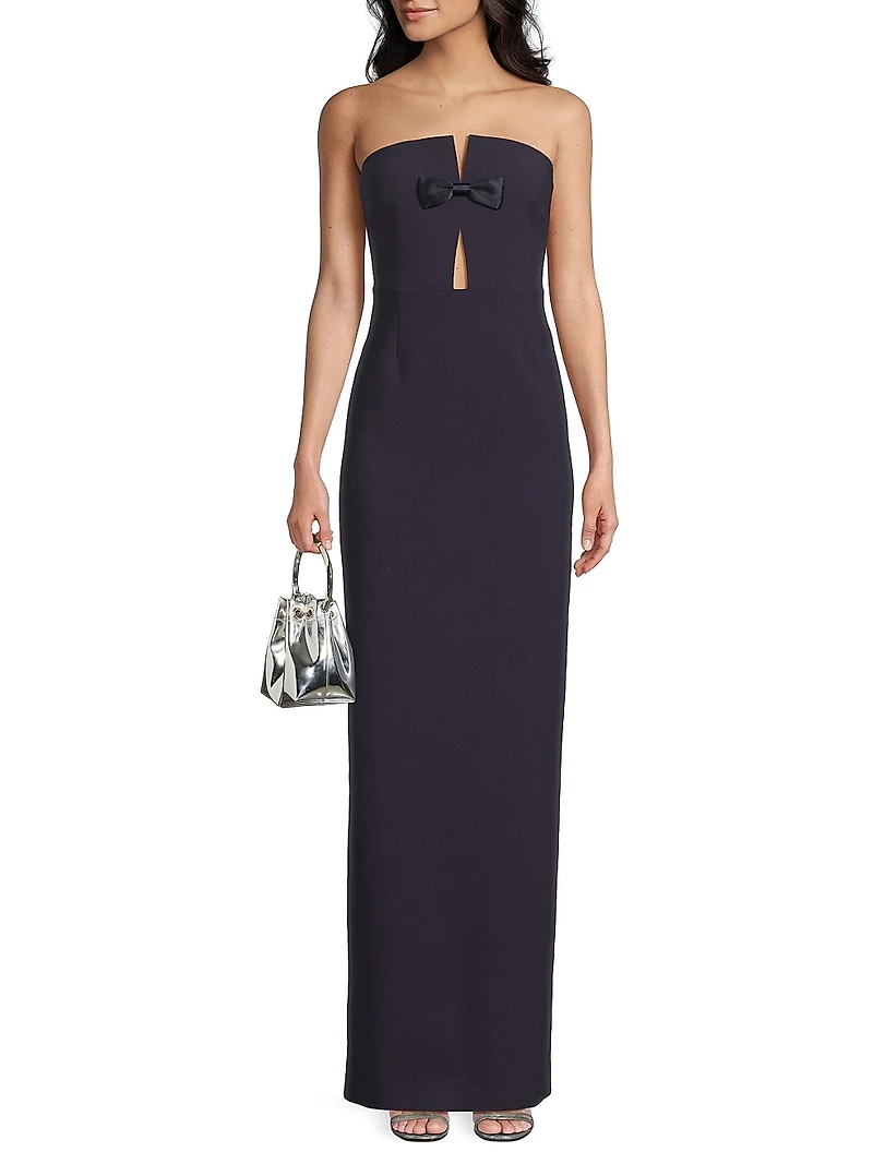 Fallon Strapless Bow Column Gown