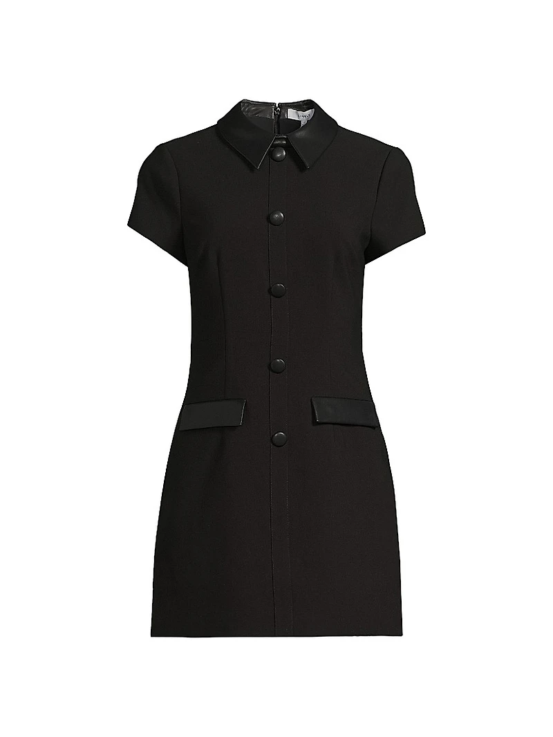 Ello Faux Leather-Trim Minidress