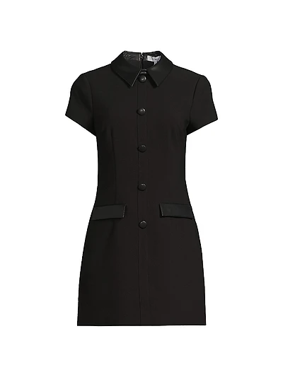 Ello Faux Leather-Trim Minidress