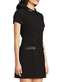 Ello Faux Leather-Trim Minidress