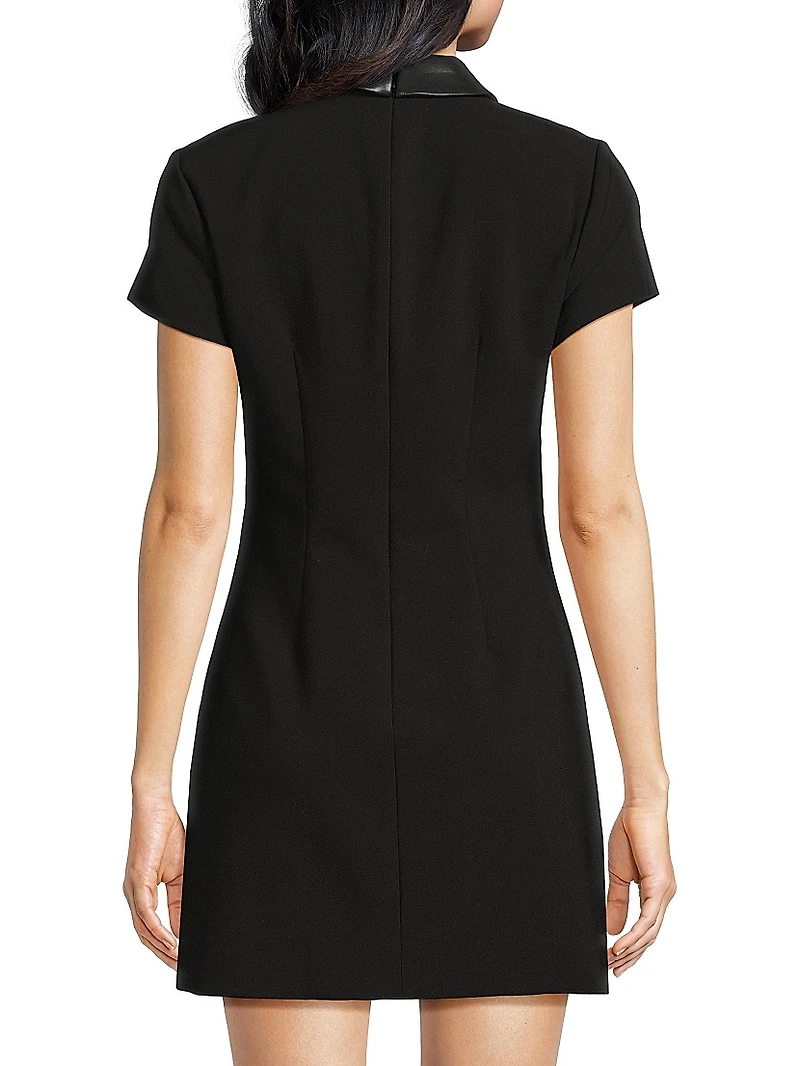 Ello Faux Leather-Trim Minidress