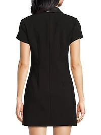 Ello Faux Leather-Trim Minidress
