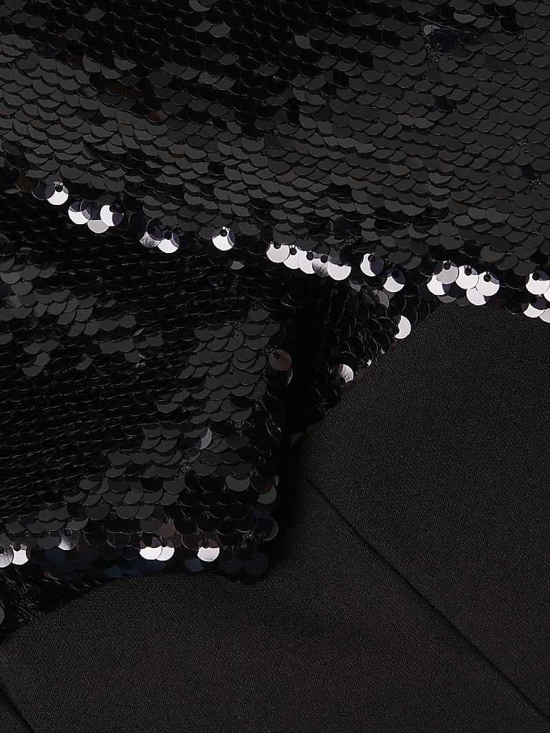 Rora Sequin Bow One-Shoulder Gown