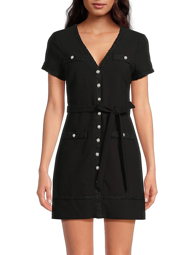 Jolie Embroidered Mini Shirtdress