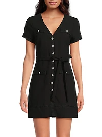 Jolie Embroidered Mini Shirtdress