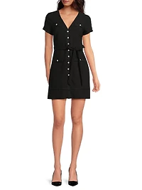 Jolie Embroidered Mini Shirtdress