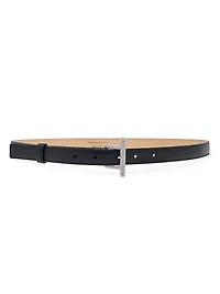 Embellished Leather T-Bar Belt
