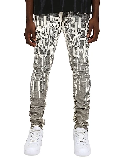 Reverse Black Foil Skinny Jeans