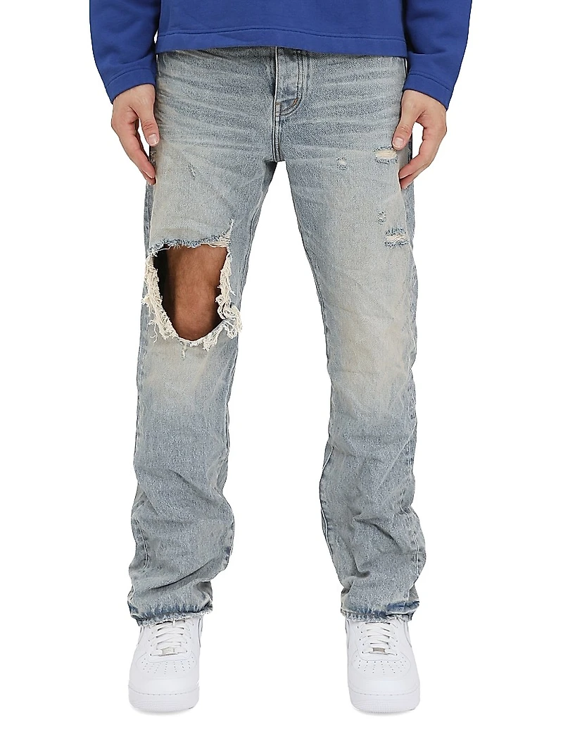 Knee Blowout Dirty Straight Jeans