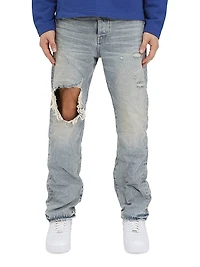 Knee Blowout Dirty Straight Jeans