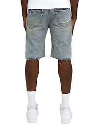 Faros Rip Patched Denim Shorts