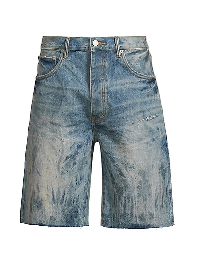 P059 Mixed Paint Denim Shorts