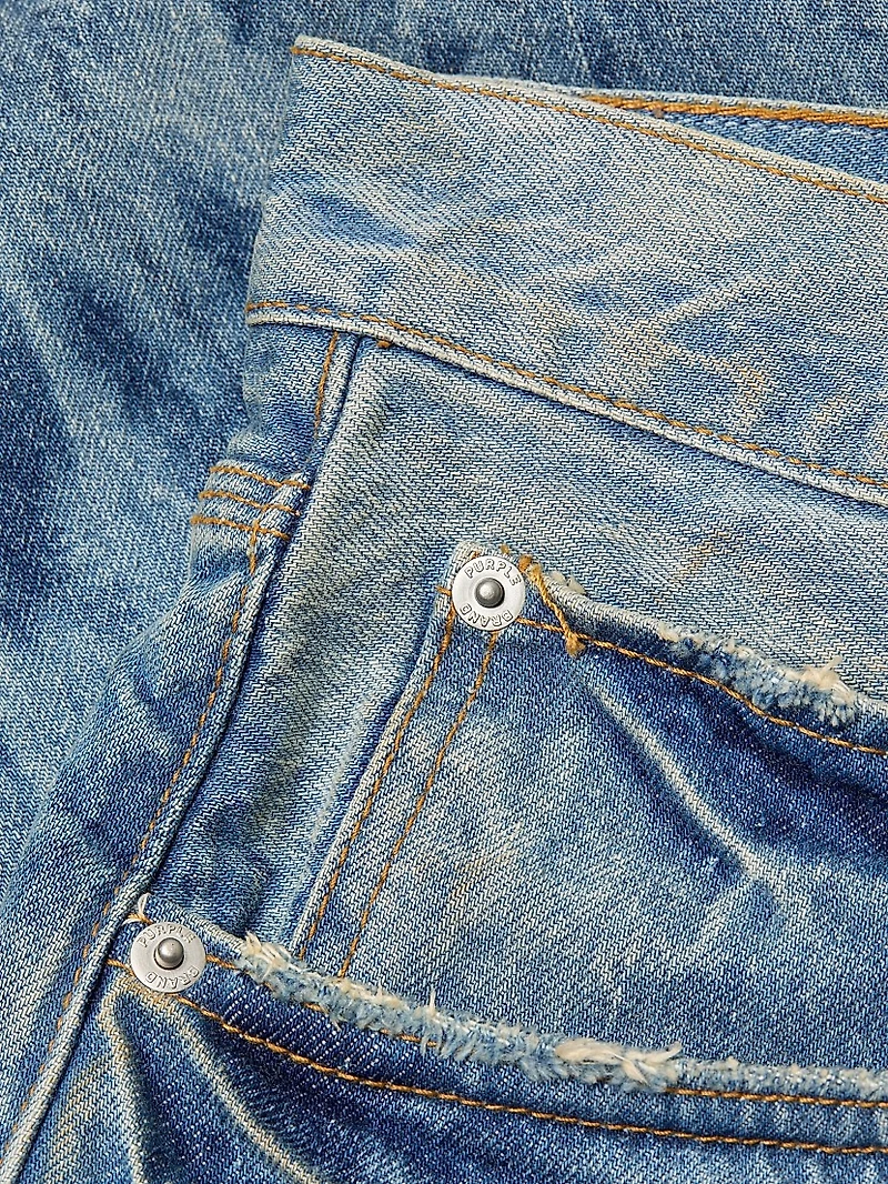 P059 Mixed Paint Denim Shorts