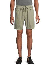 Cotton-Blend Drawstring Shorts