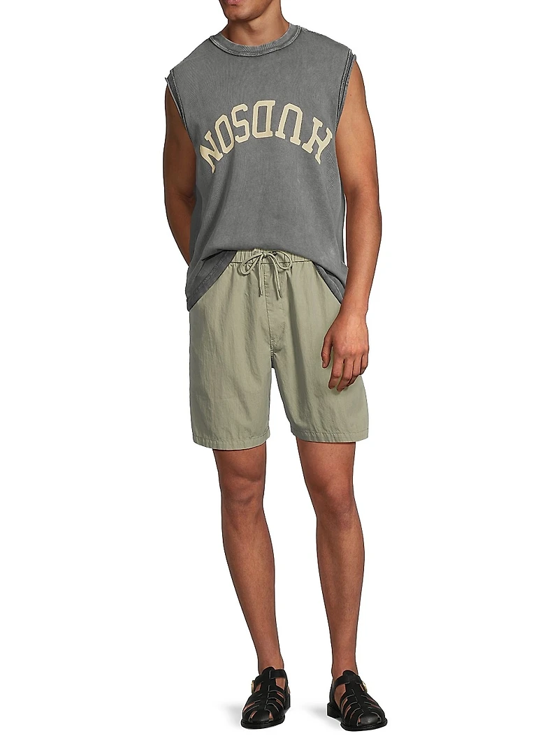 Cotton-Blend Drawstring Shorts